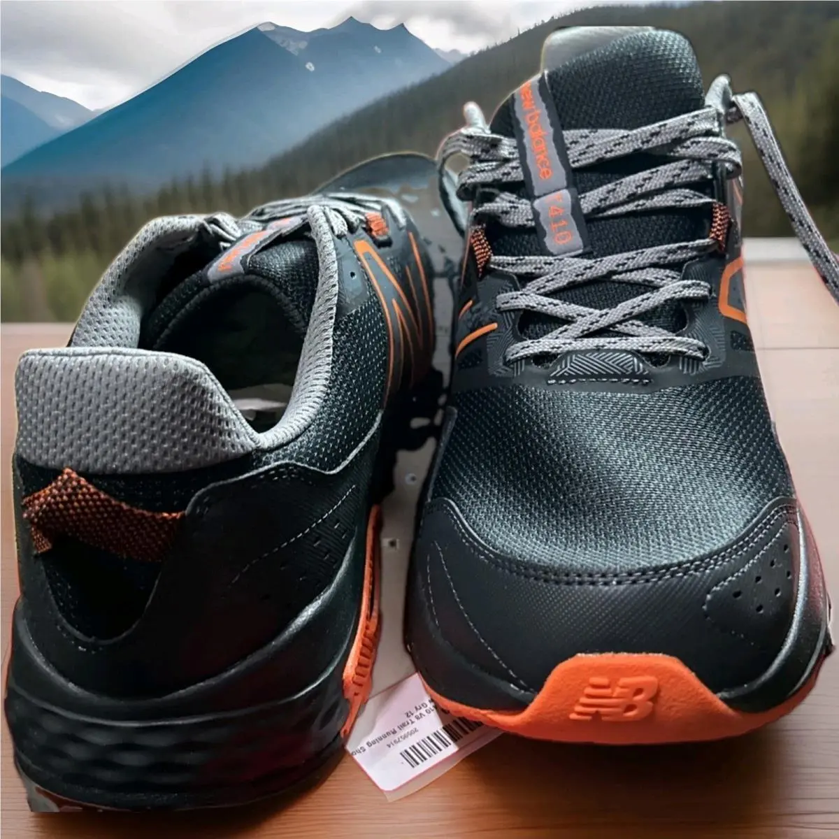 New Balance 410 V8 Men`s 12 Trail Running Shoes Black Gray Orange 2E Mesh