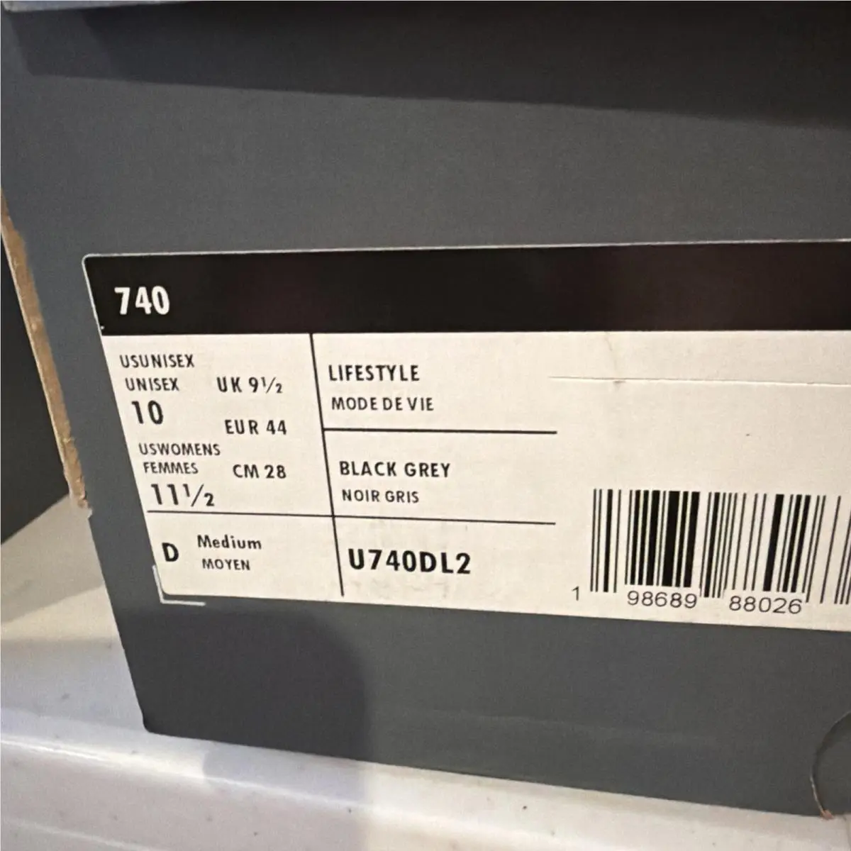 New Balance shoes - New Balance 740 - U740DL2 - Black/Grey (UPC: 0198689880263) 3