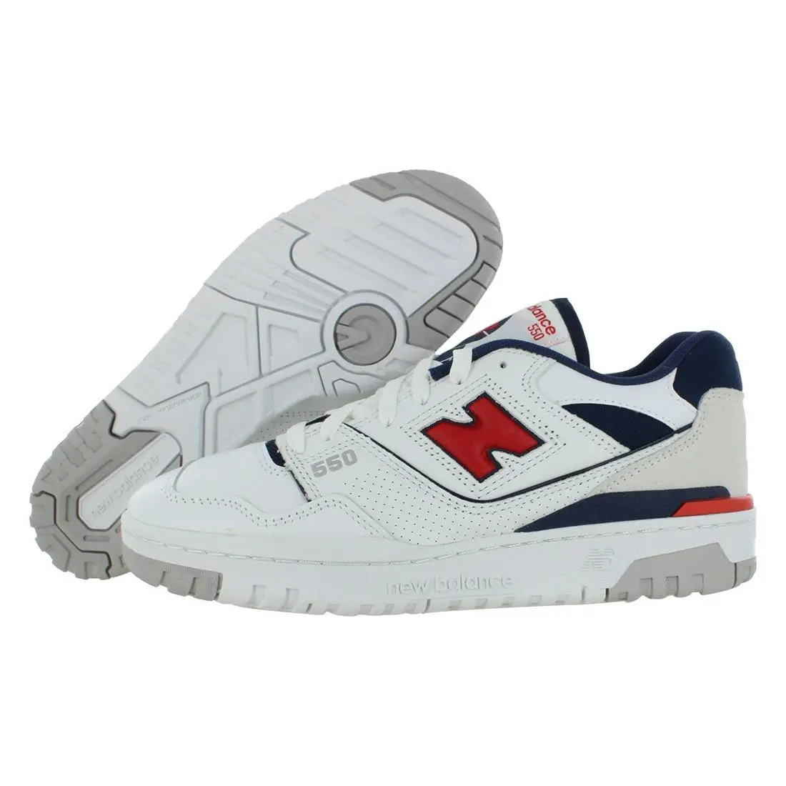 New Balance 550 Mens Shoes Size 8 Color: White/red