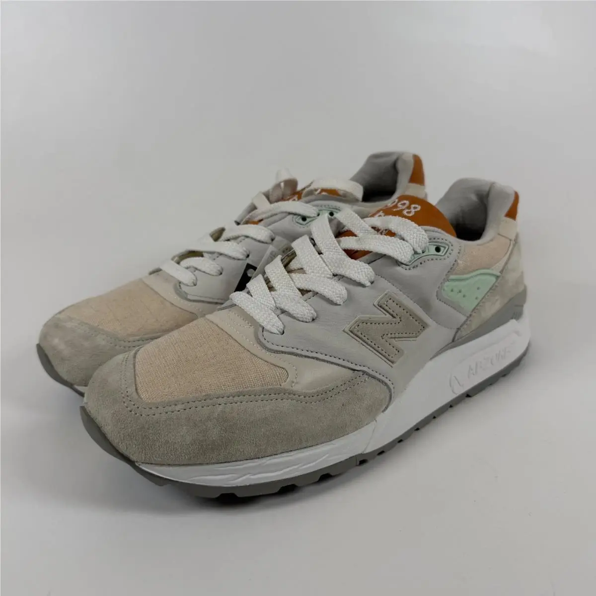 New Balance 998 White Tan Made in Usa M998ENE Mens Size 11 Sneakers