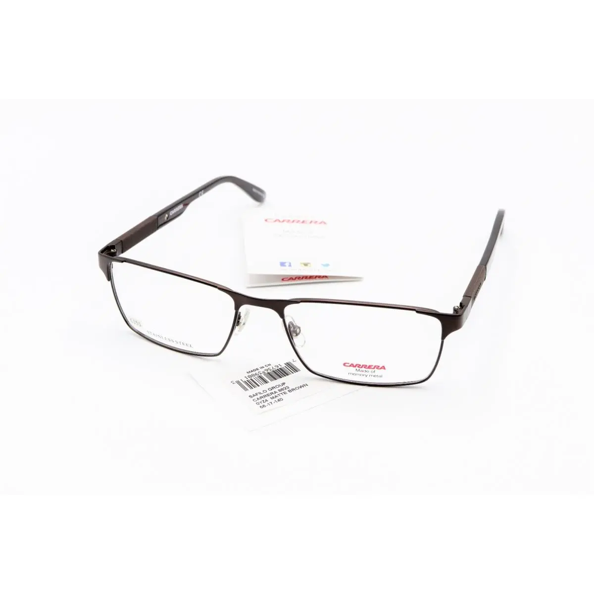 8822 YZ4 Matte Brown 56-17-140 Eyeglass Frames Stainless Steel C151 by Carrera