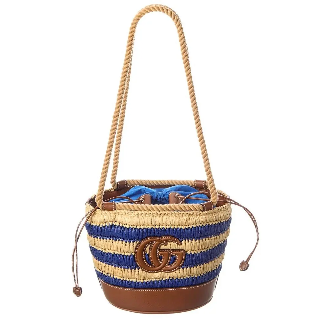 Gg Mini Leather-trim Bucket Bag Women`s Blue Os by Gucci