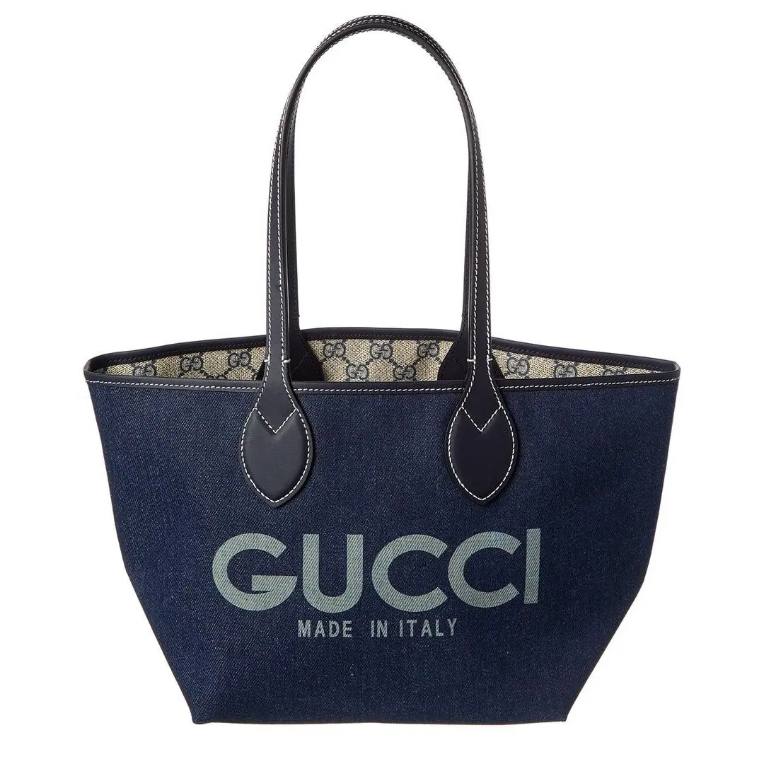 Totissima Small Reversible Denim Leather Tote Women`s Blue Ns by Gucci