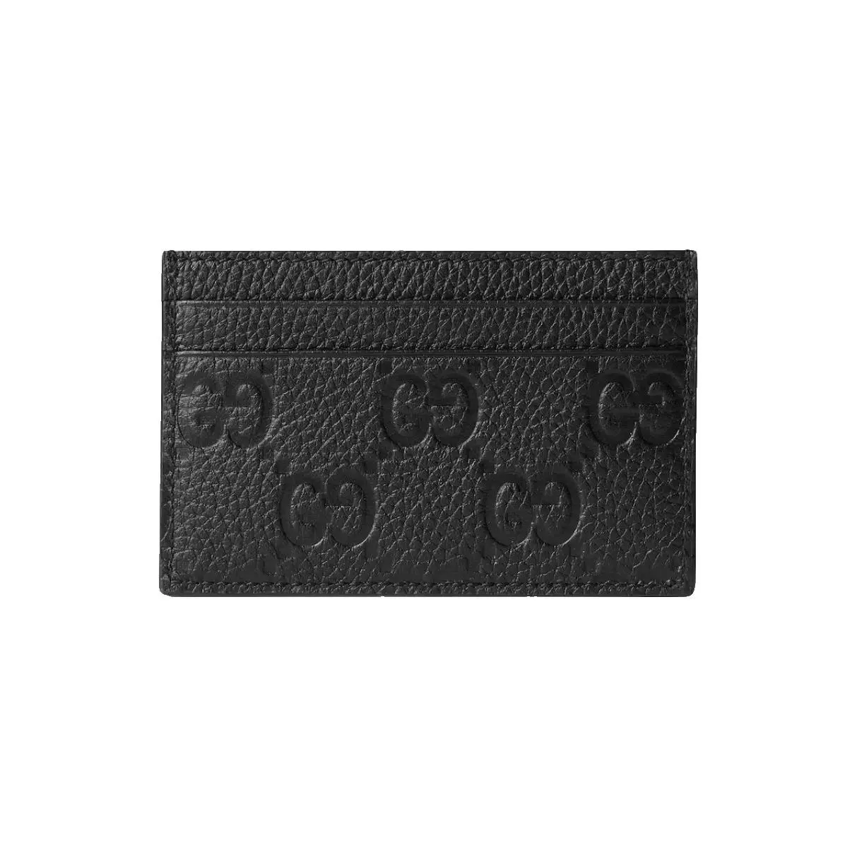 Men`s Gucci Black GG Monogram Leather Card Case Wallet 835151