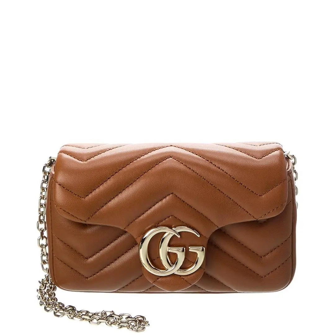 Gg Marmont Mini Leather Shoulder Bag Women`s Brown by Gucci