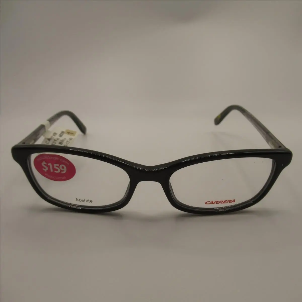 Carrera CA6647 Black Grey Acetate Eyeglass Frames 50-17-140 Designer Eyewear
