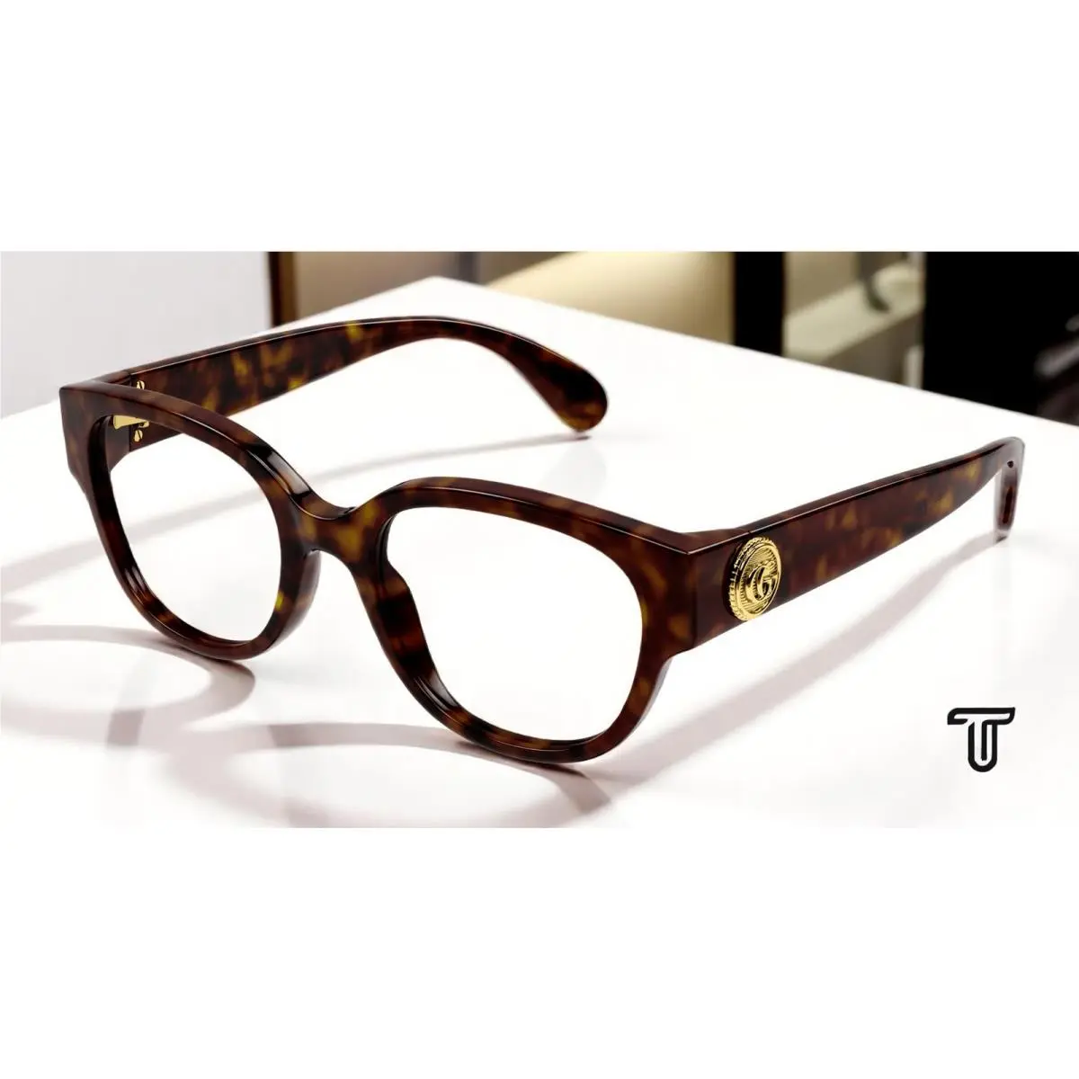Gucci GG1411O 005 Emblem Havana Demo Lens 53 mm Women`s Sunglasses