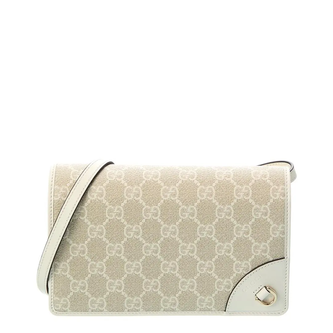 Gg Emblem Super Mini Gg Supreme Canvas Leather Shoulder Bag Women`s by Gucci