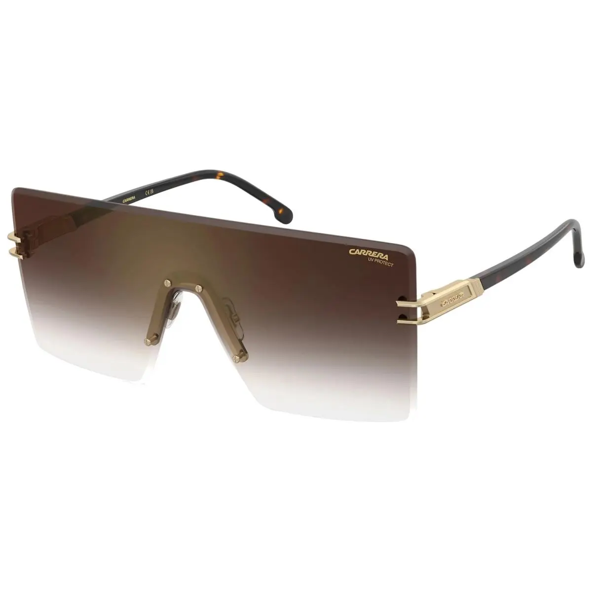 Carrera Gold-tone/havana Rimless Shield Sunglasses - CA1075S-006J-YK