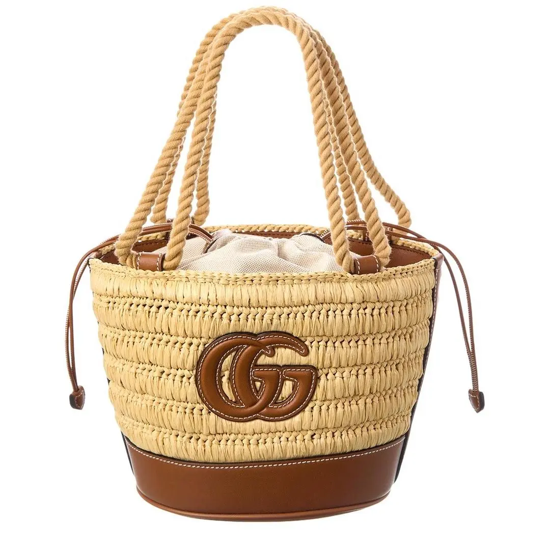 Gg Mini Leather-trim Bucket Bag Women`s Brown by Gucci