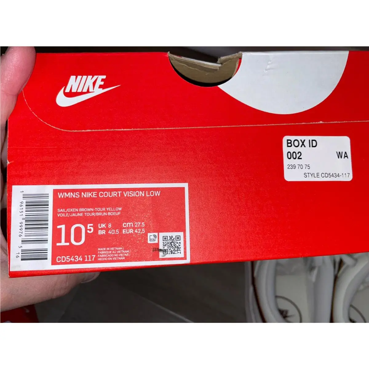 Nike shoes - Nike Court Vision Low - Court Vision Low - CD5434-117 - White / Brown / Yellow 9