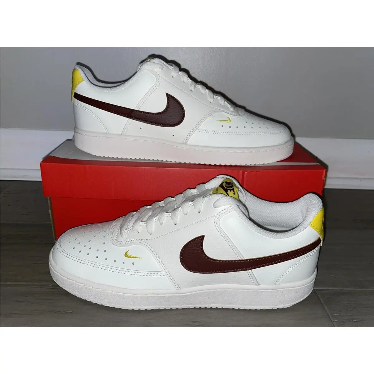 Nike shoes - Nike Court Vision Low - Court Vision Low - CD5434-117 - White / Brown / Yellow 6