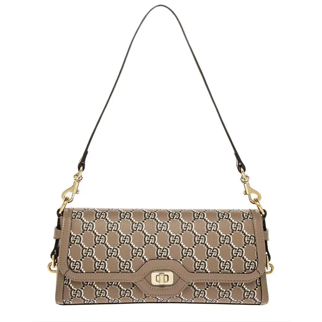 Gg Luce Canvas Leather Shoulder Bag Women`s Beige by Gucci