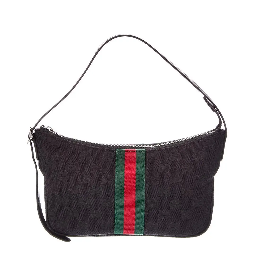 Canvas Shoulder Bag Men`s Black Os by Gucci