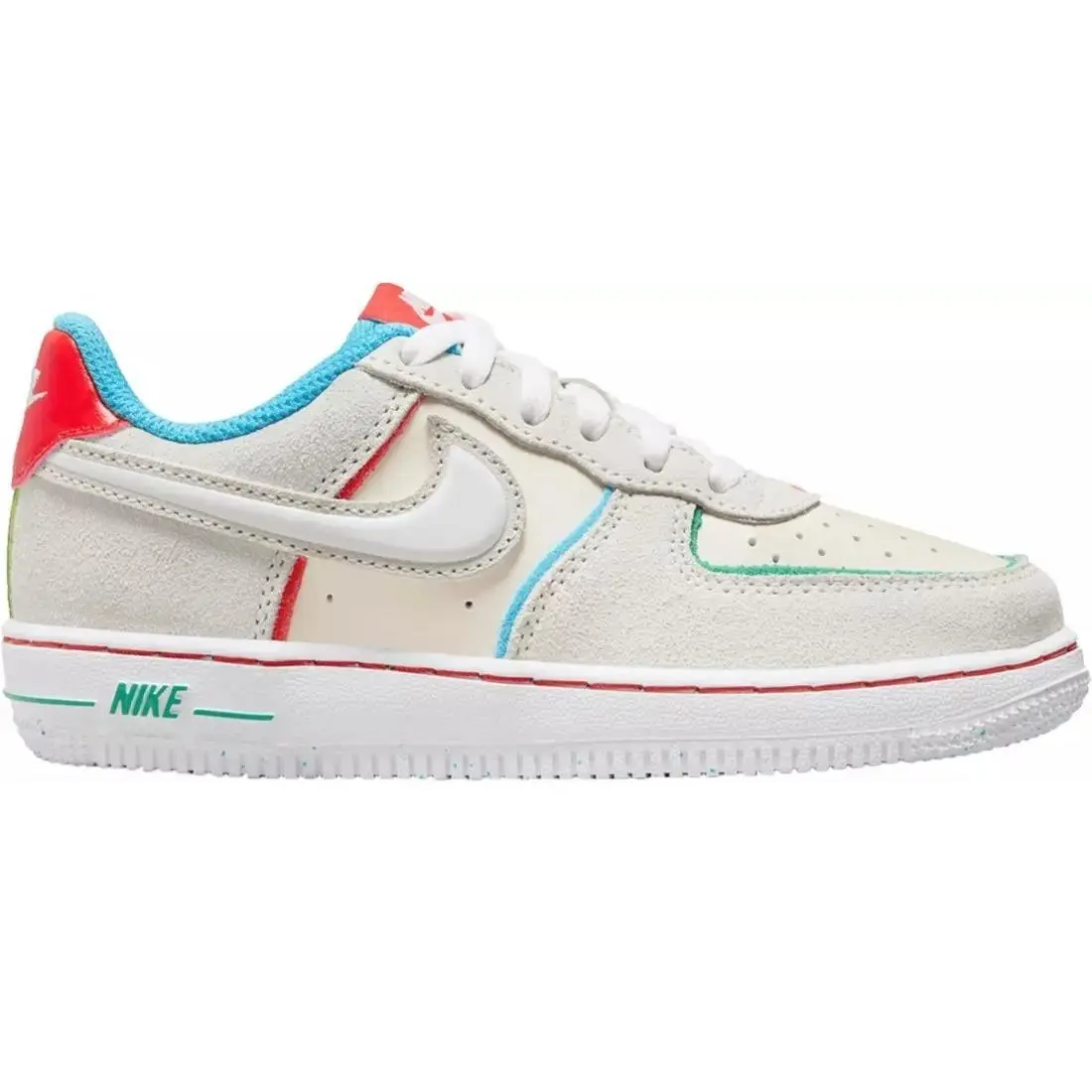 Little Kid`s Nike Air Force 1 LV8 2 BP Pale Iv/wt-pcnte Rd FQ8351 110