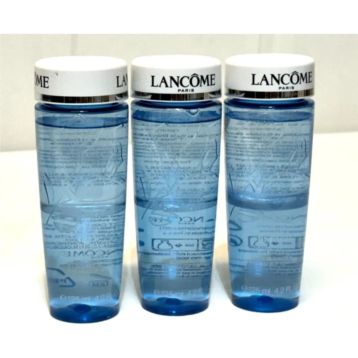 Lot OF 3 Lancome Bi Facil Double-action Eye Makeup Remover 4.2 fl oz/125ml