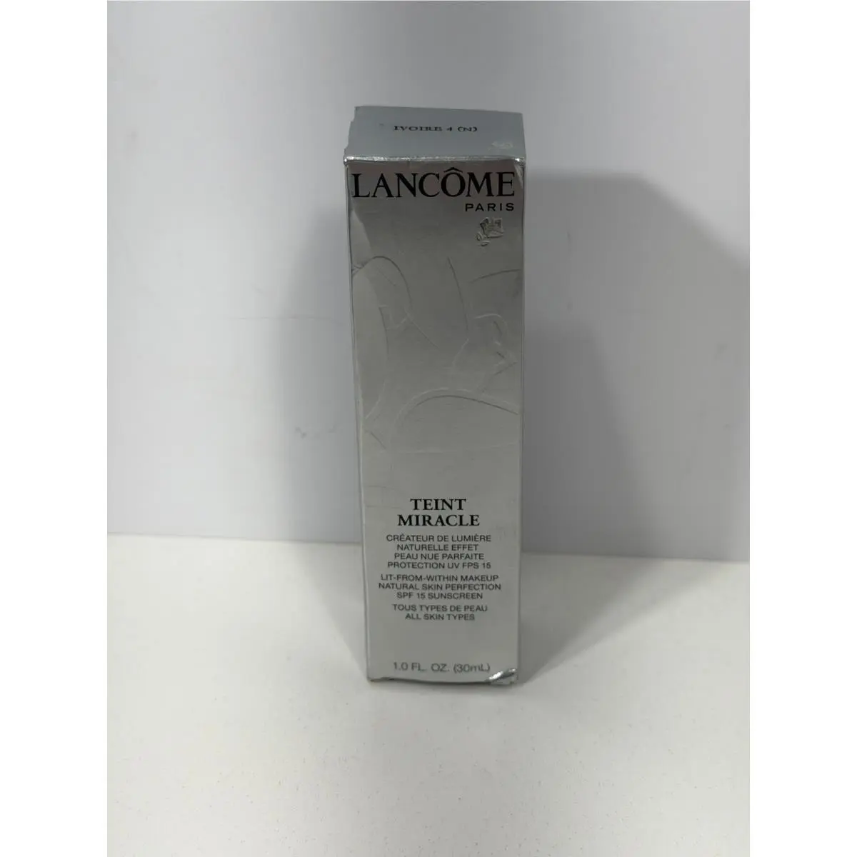 Lancome Teint Miracle Foundation Spf 15 Ivoire 4 N 1.0 oz Liquid Makeup