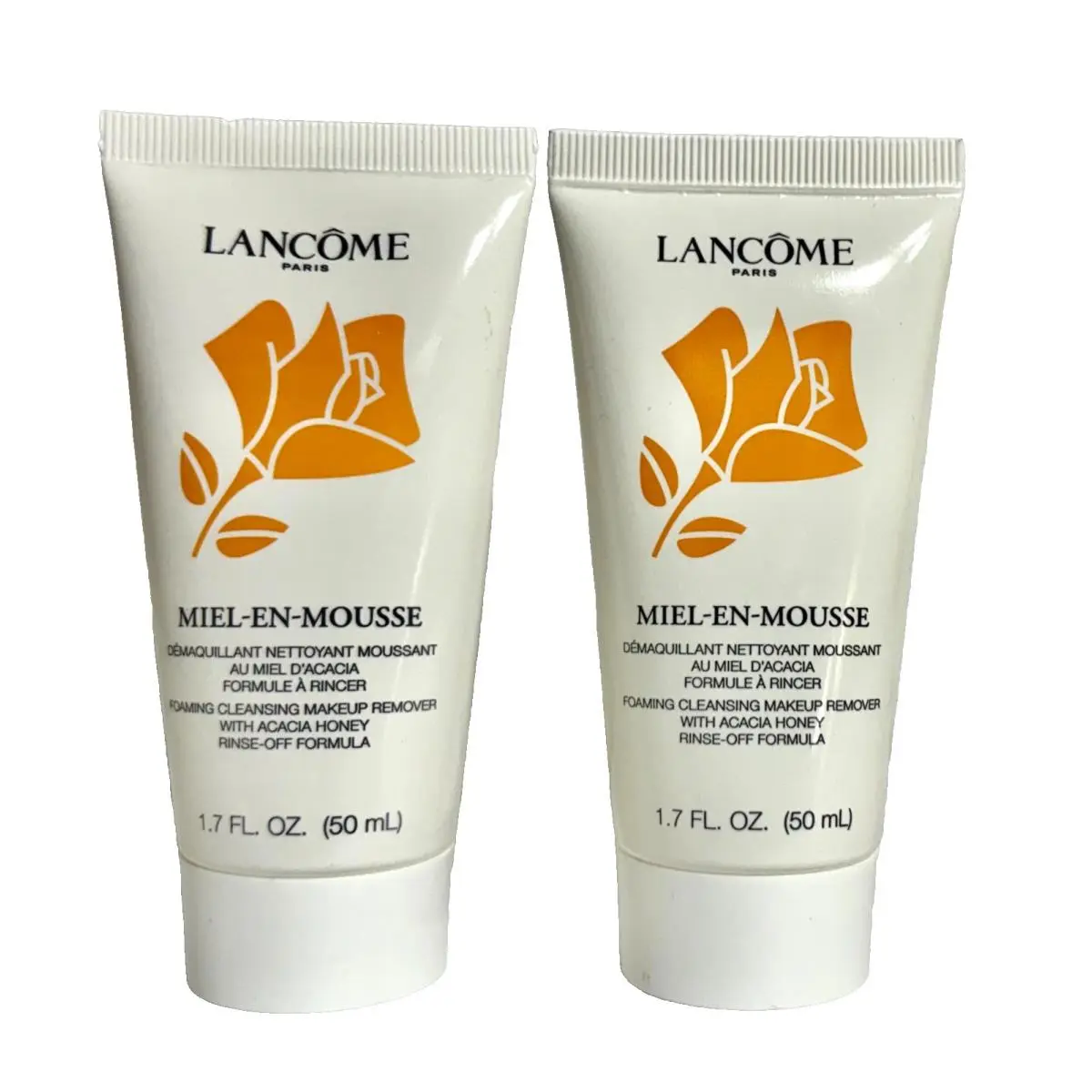 2 x Lancome Miel En Mousse Foaming Cleansing Makeup Remover 1.7oz/50 ml Each by Lancôme