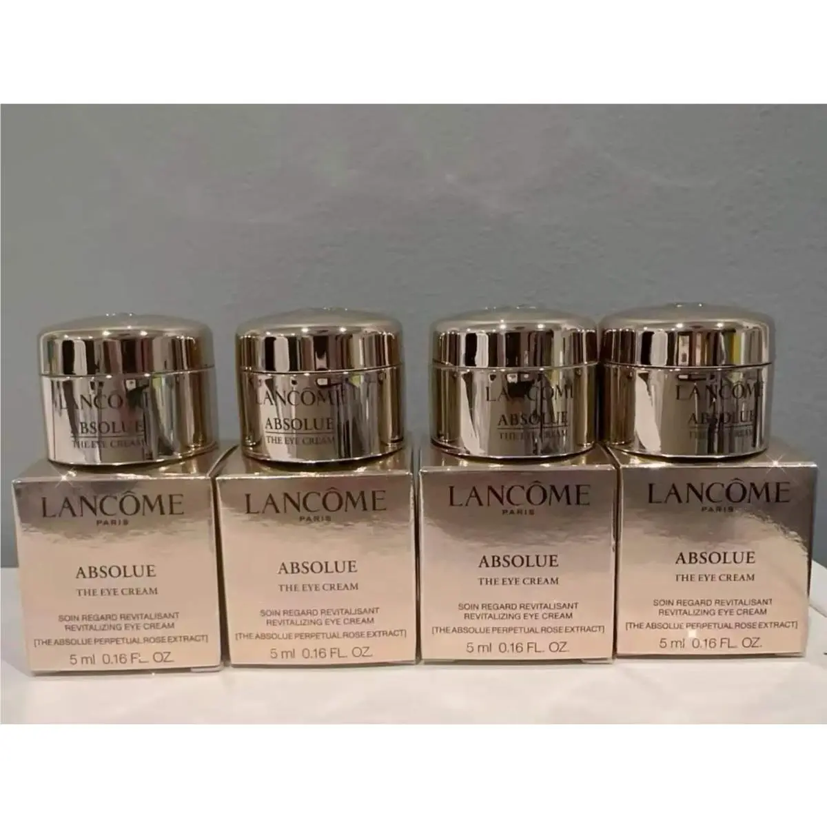 4 Lancome Absolue The Eye Cream Revitalizing with Rose Extracts 0.16oz / 5ml EA