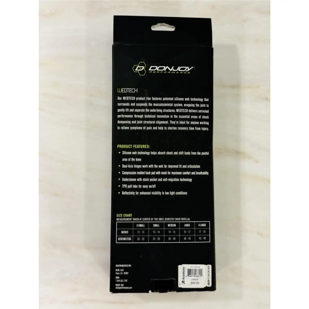 DonJoy  - Donjoy Performance Webtech - Performance Webtech - Black and slime green 3