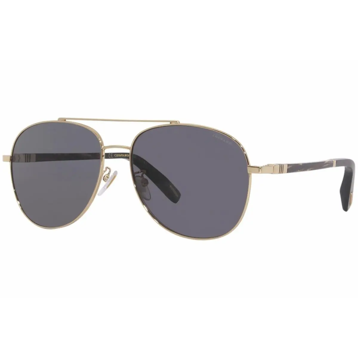 Chopard SCHF22 300P Sunglasses Men`s Gold-brown/grey Polarized Pilot 59mm