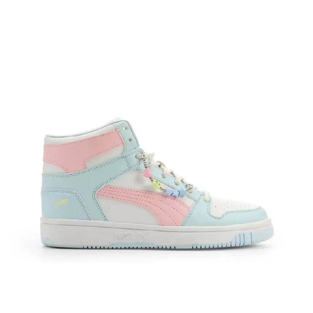 Big Kid`s Puma Rbnd Lyup Plyft Chrm JR White-pearl Pink 407799 01