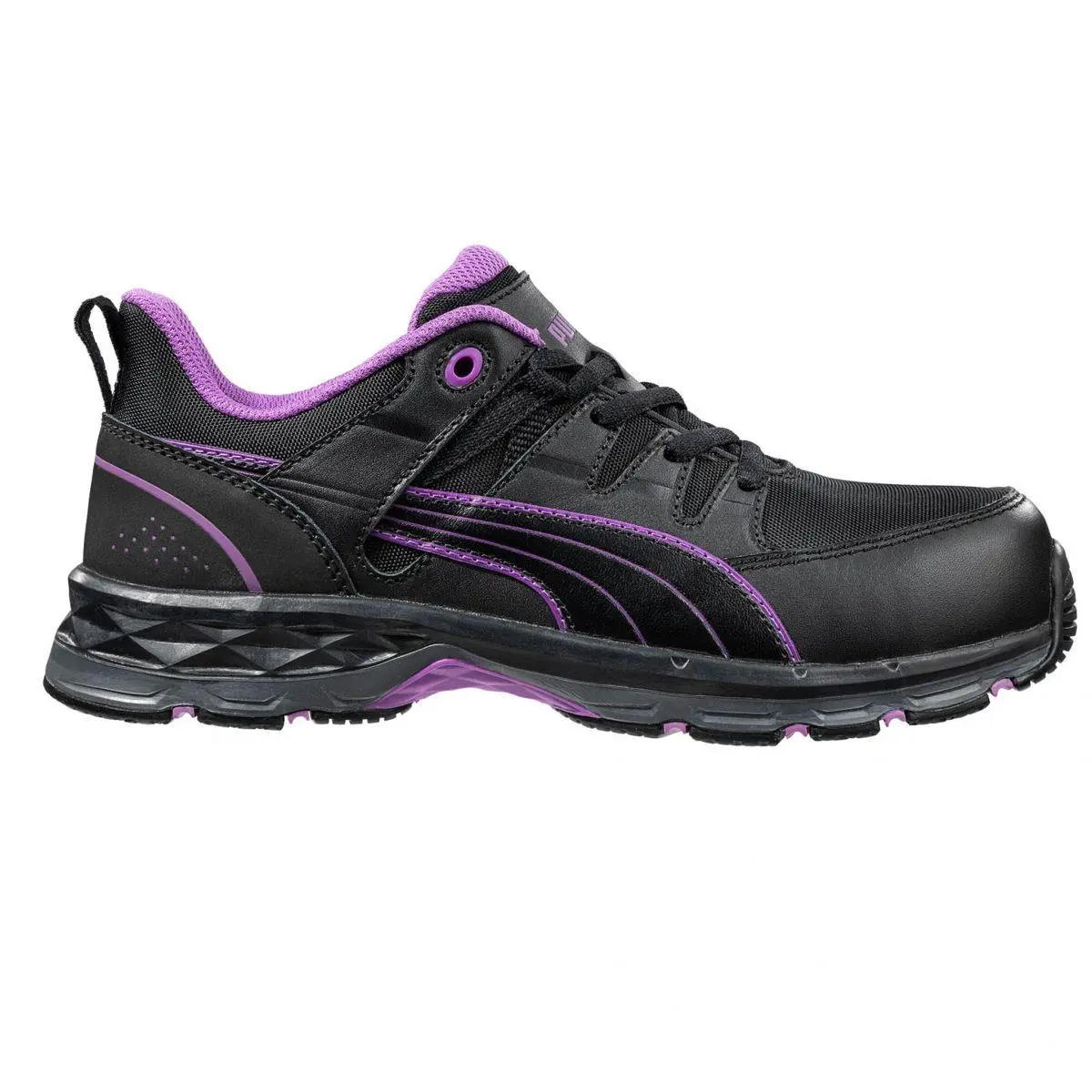 Puma Safety Women`s Stepper Low 2.0 Composite Toe EH Work Shoe Black/lavender