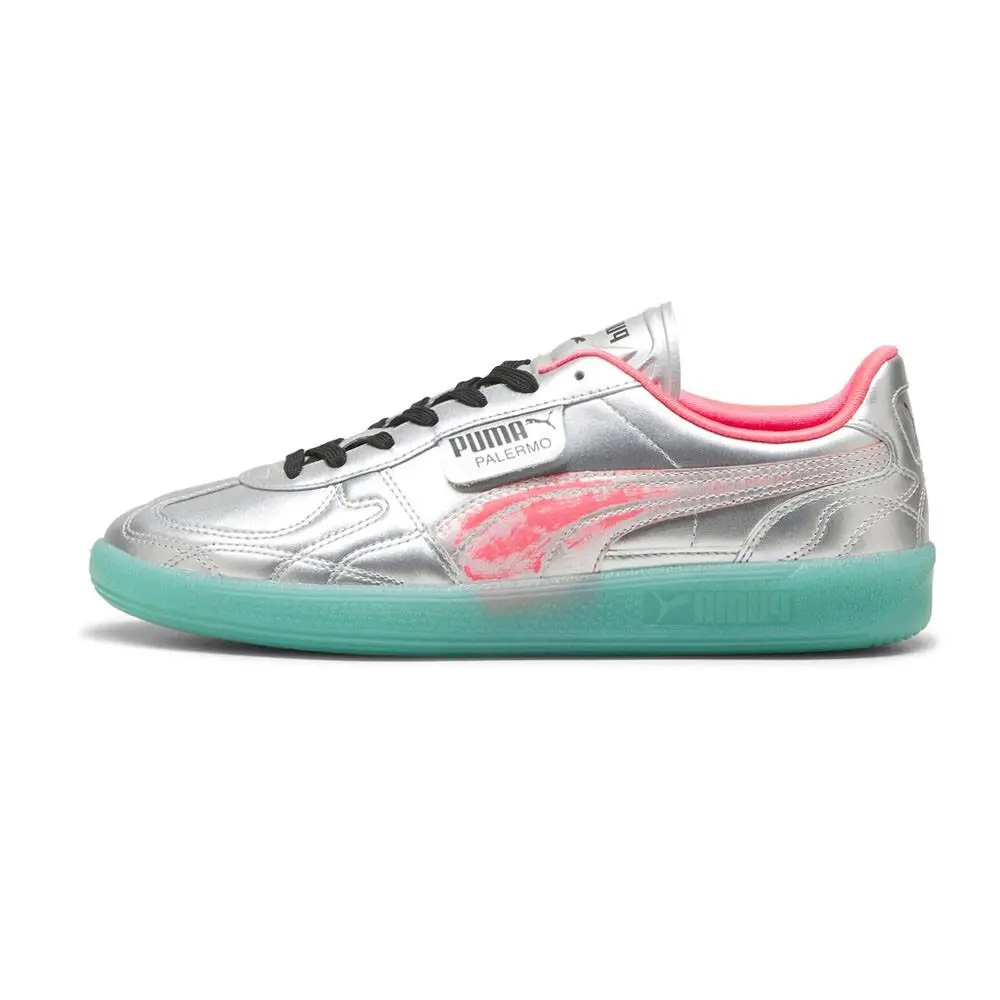 Puma shoes - PUMA Palermo New Gen Footy Metallic Lace Up - 39815101 - Silver 7