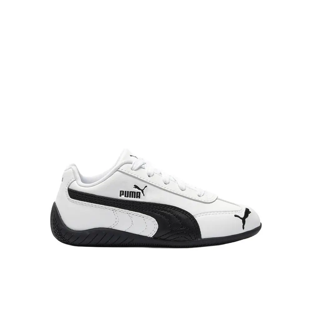 Puma Speedcat Full Leather Lace Up Youth Boys White Sneakers Casual Shoes 40487