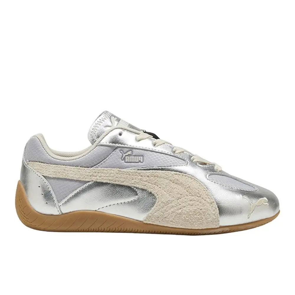 Puma Speedcat Lou Metallic Sneaker Womens Silver Sneakers Casual Shoes 40550101