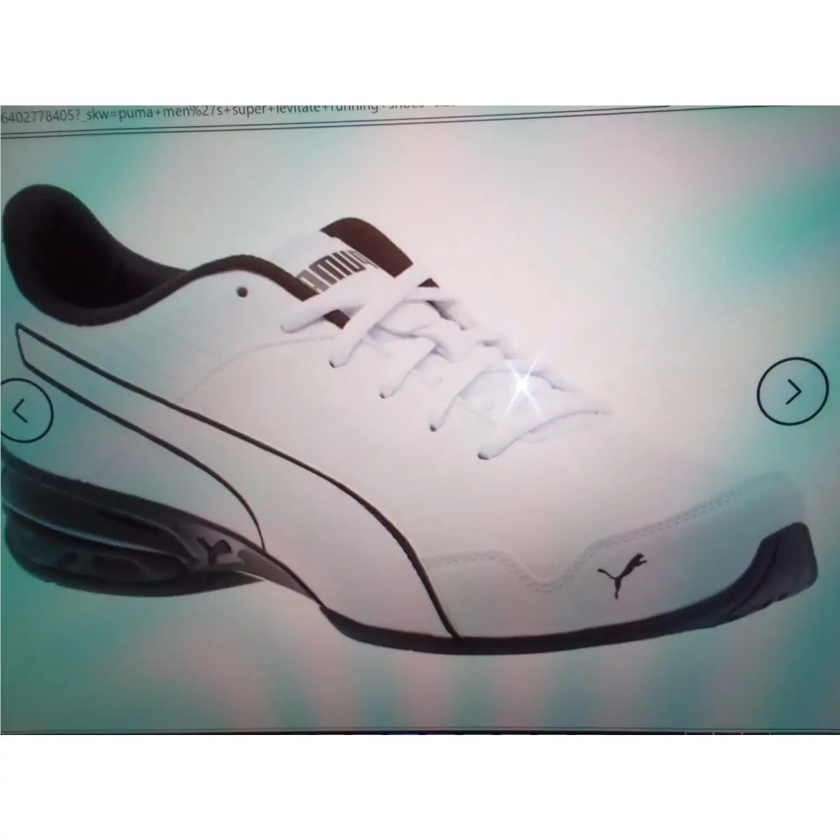 Puma Levitate Mens Sneakers Leather Upper Size 10 White/blk 69.00