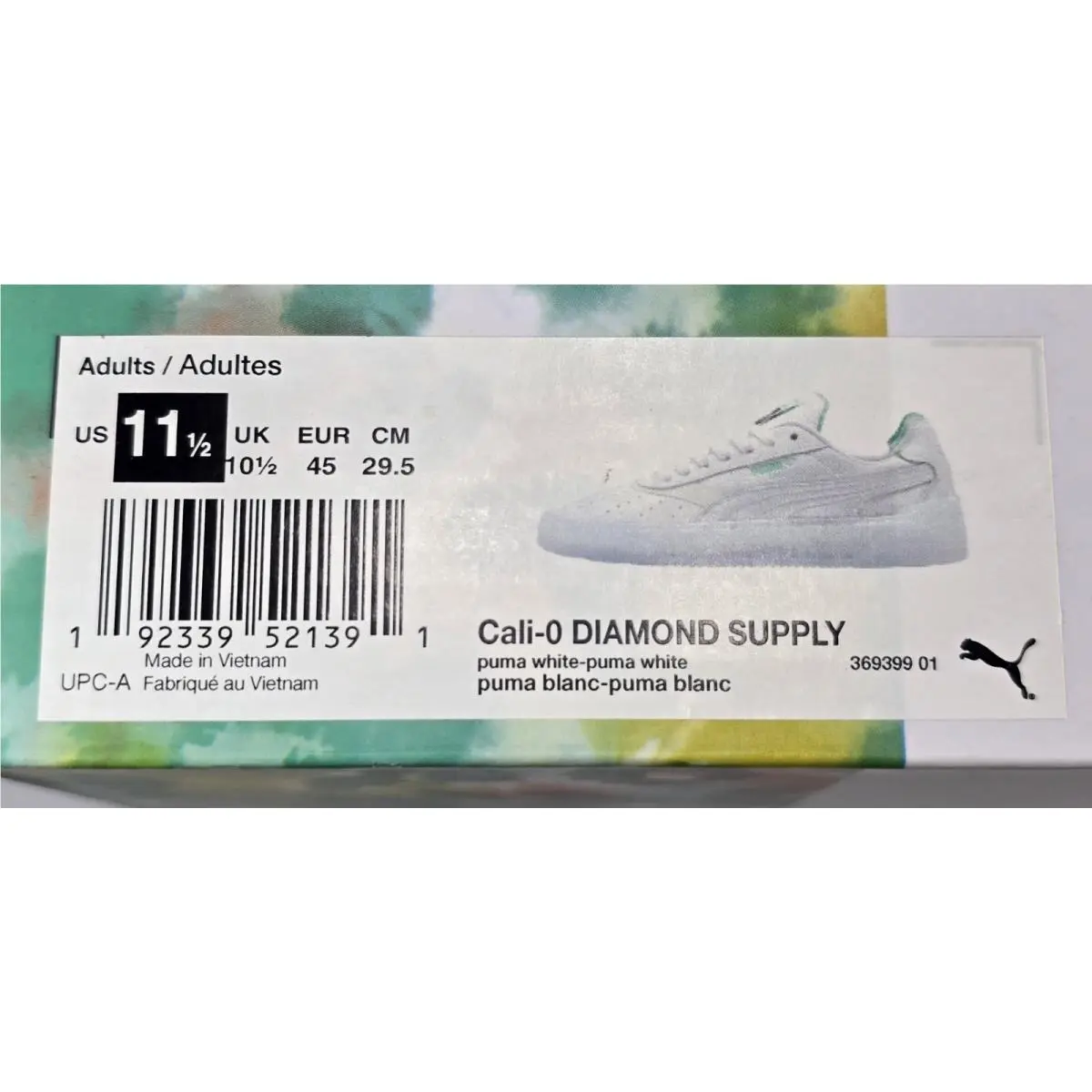 Puma shoes - Cali-0 Diamond Supply - Diamond Supply - 369399 01 - White, Mint 9