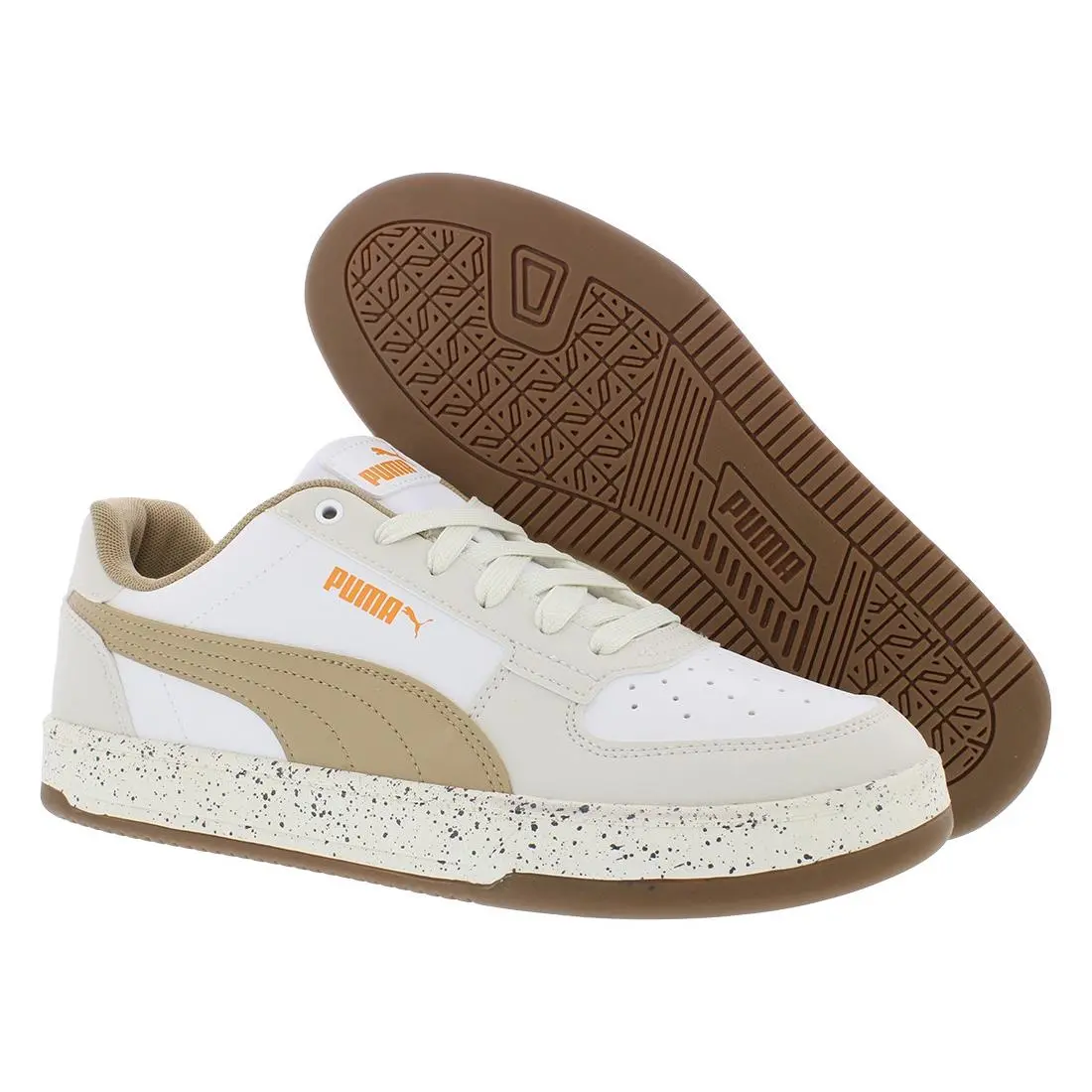 Puma Caven 2.0 Sandstorm Leather Mens Shoes Size 8 Color: White/prairie