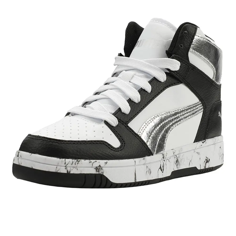 Puma shoes - PUMA Rebound Layup Metal Marble Lace Up - 40802501 - Black, White (UPC: 199260051027) 0
