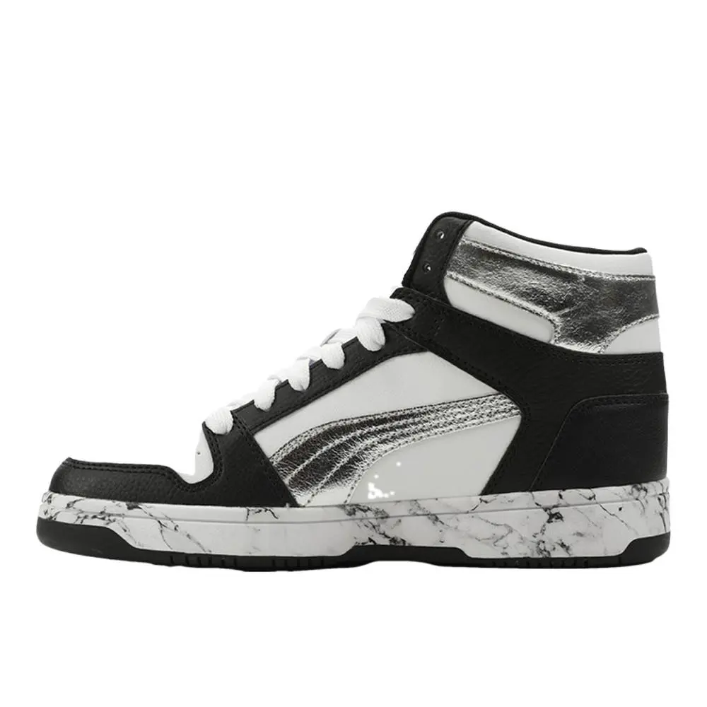 Puma shoes - PUMA Rebound Layup Metal Marble Lace Up - 40802501 - Black, White (UPC: 199260051027) 1