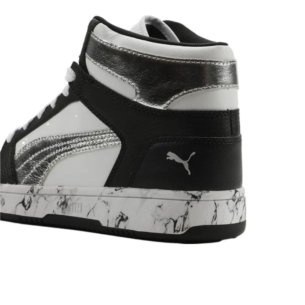 Puma shoes - PUMA Rebound Layup Metal Marble Lace Up - 40802501 - Black, White (UPC: 199260051027) 5