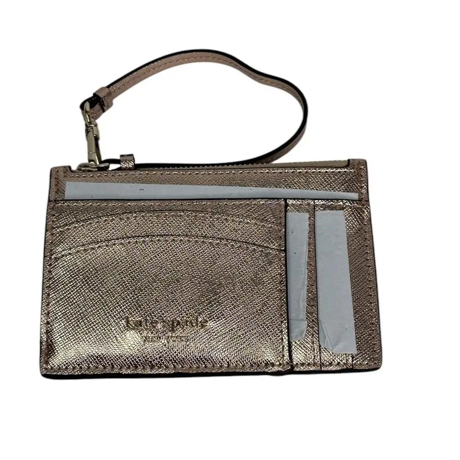 Kate Spade Wristlet ID Window Card Holder in Metallic Rose Gold