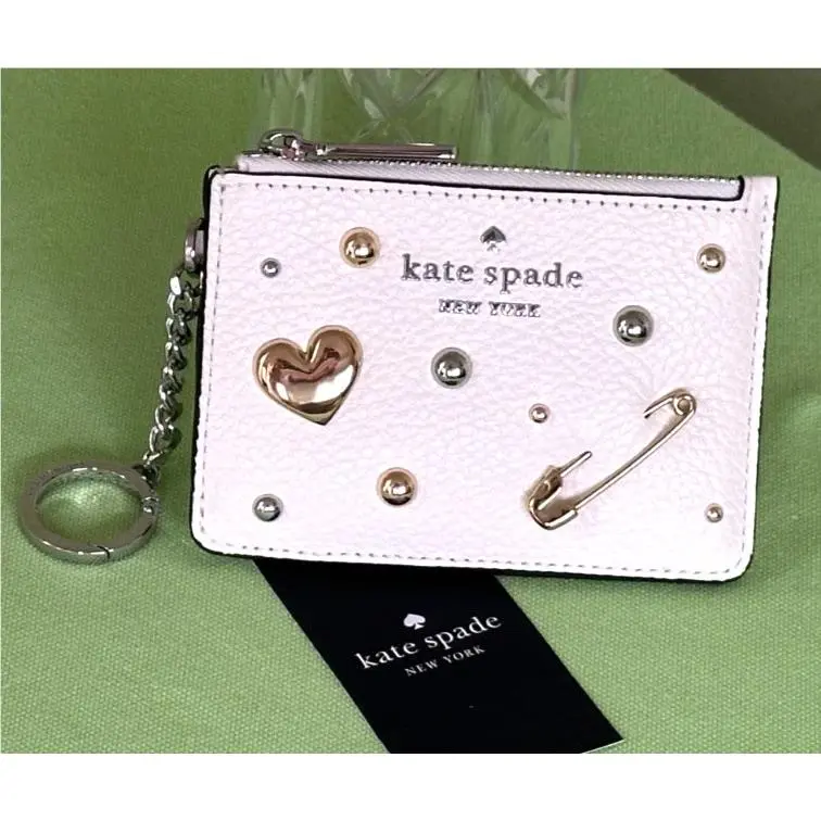 Kate Spade Charmed Key Ring Card Holder:nwt Meringue/multi