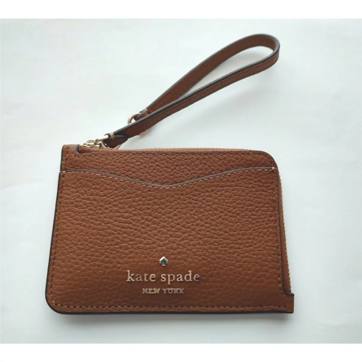 Kate Spade Leila Small Leather Cardholder Wristlet - Warm Gingerbread