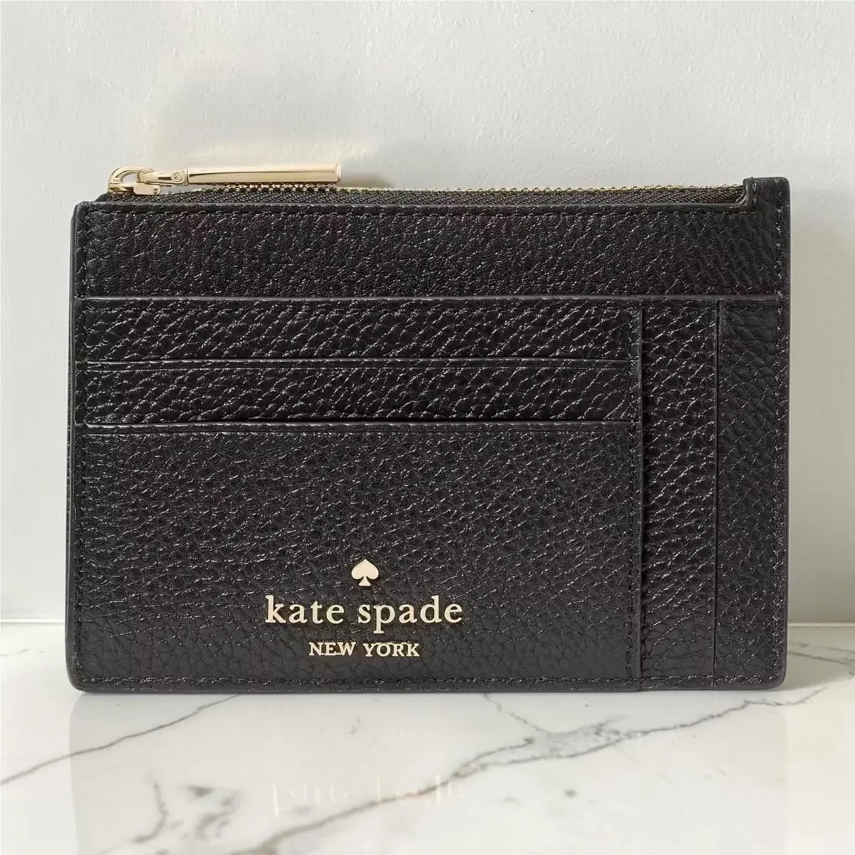 Kate Spade Large Slim Card Holder Wallet Black Leather KP217