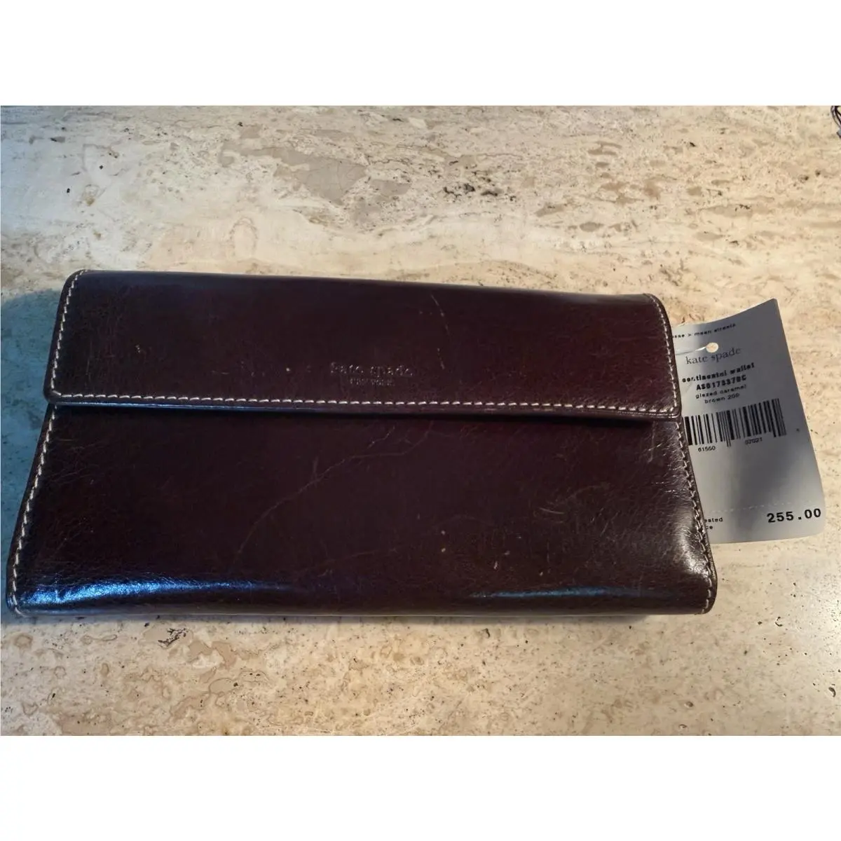 Kate Spade Lena Large Continental Wallet Glazed Carmel Brown NWT$245