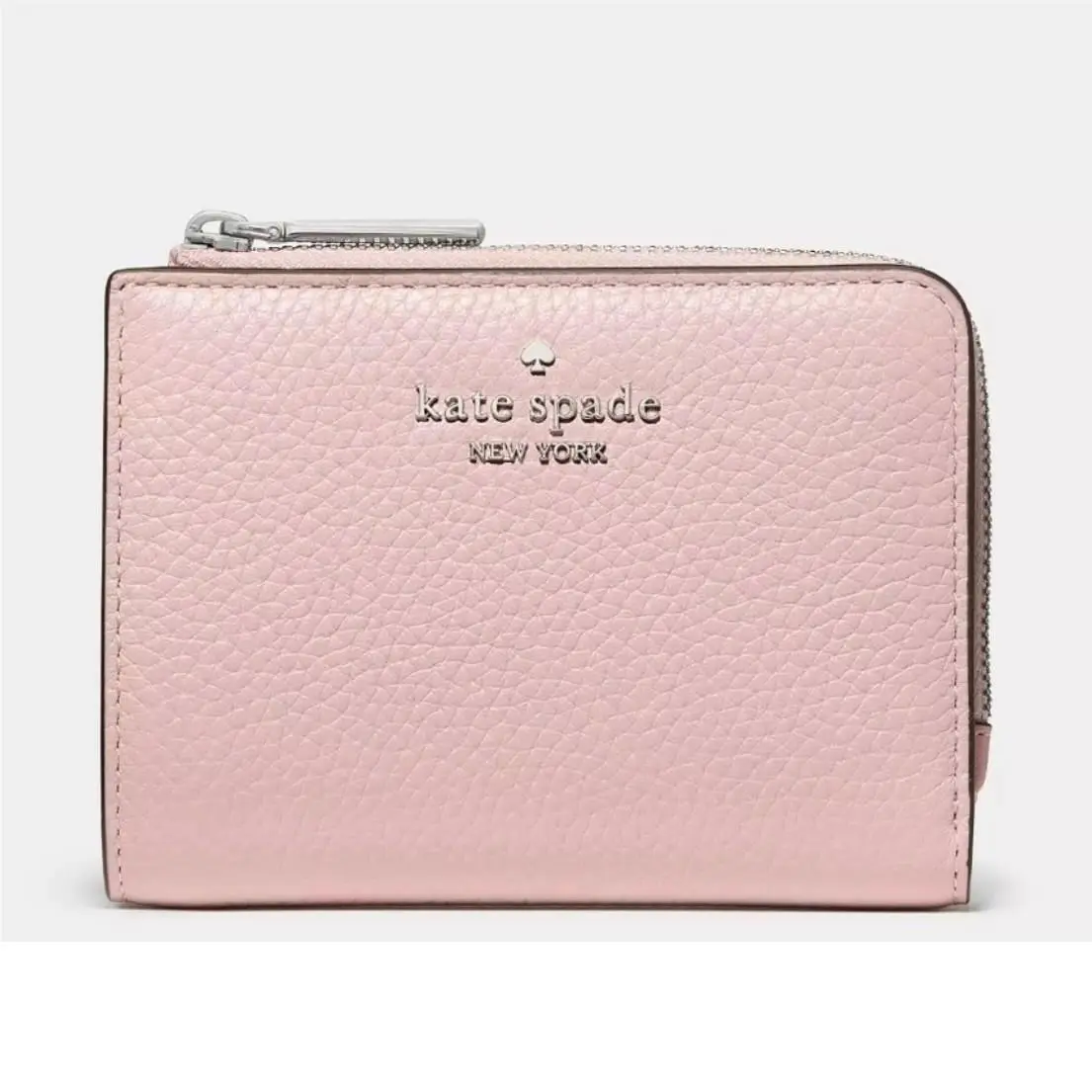 Kate Spade Lena Small L-zip Bifold Wallet Tutu Pink Pebbled Leather KL842