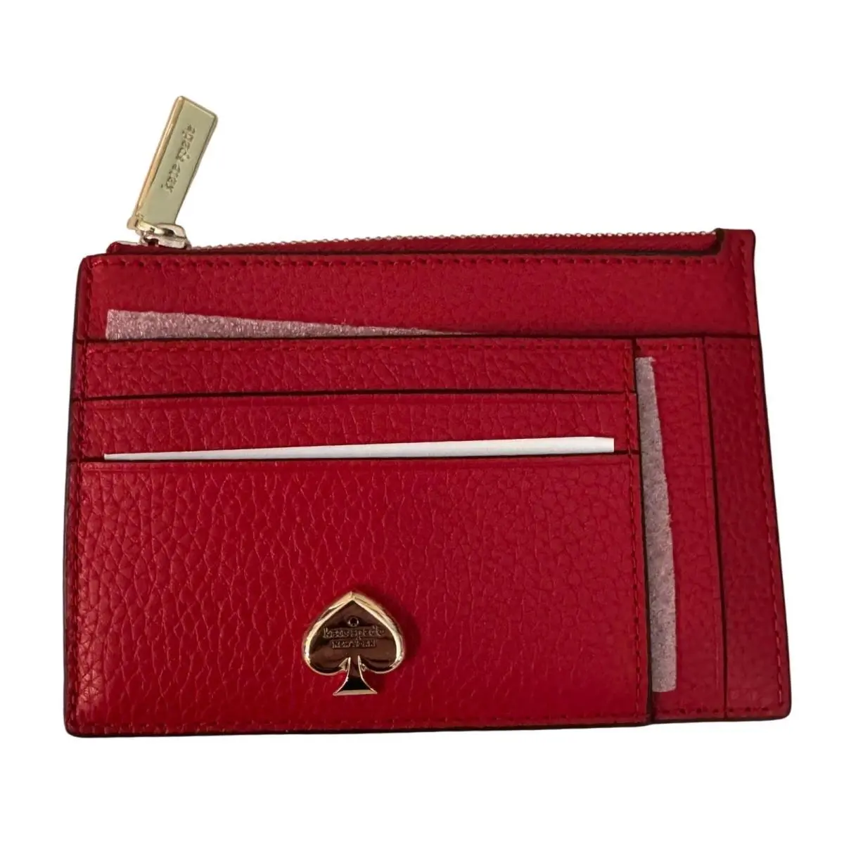 Kate Spade New York Kaya Large Slim Cardholder Perfect Cherry Red Leather KL837