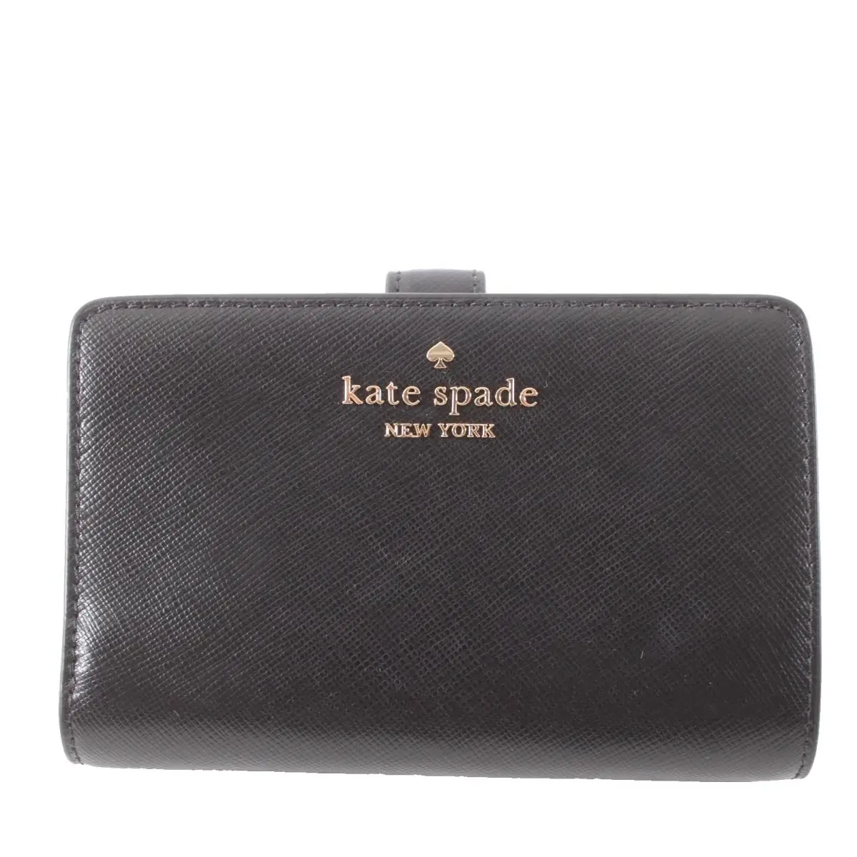Kate Spade Wallet New 5 x 3 x 1 Black Gold Tone Inner Card Slots Leather