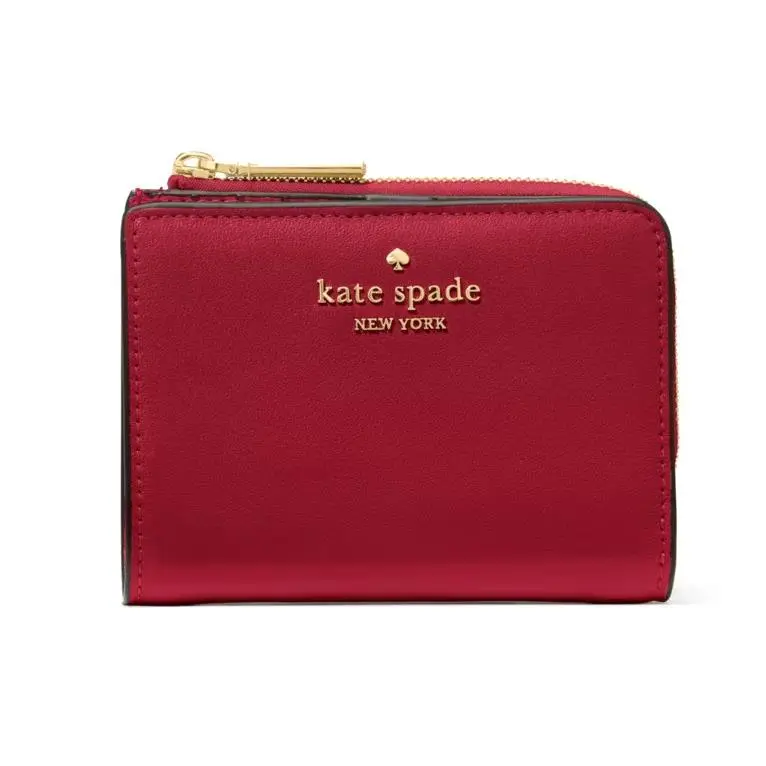 Kate Spade L-zip Small Leather Wallet Red Jam Color KO180