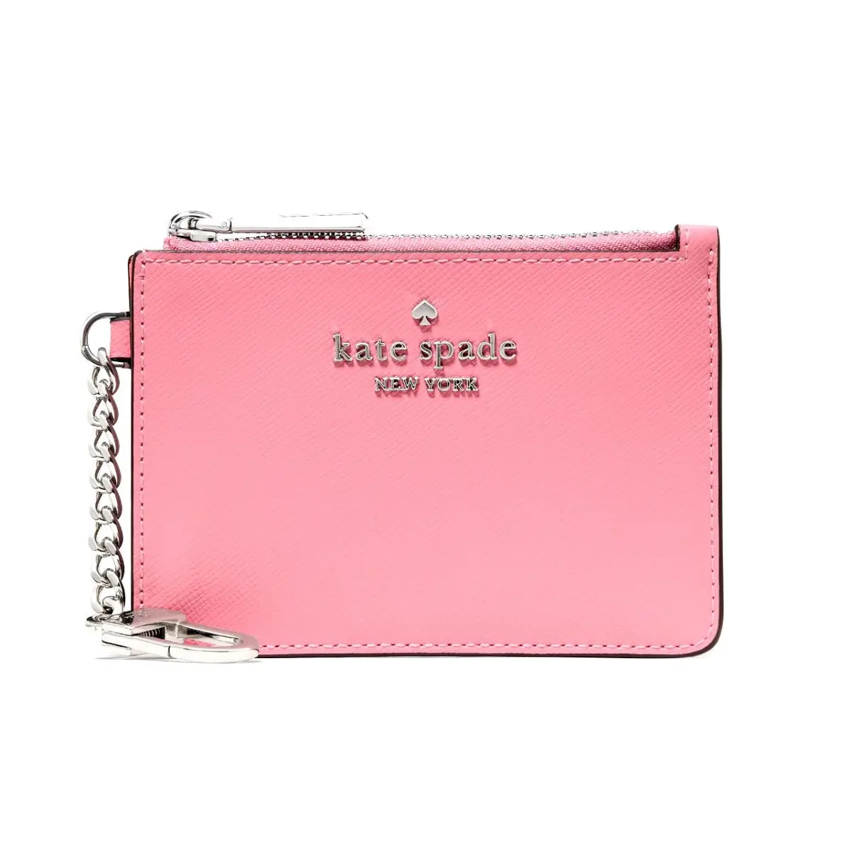 New Kate Spade Spade Key Ring Card Holder Grapefruit Soda