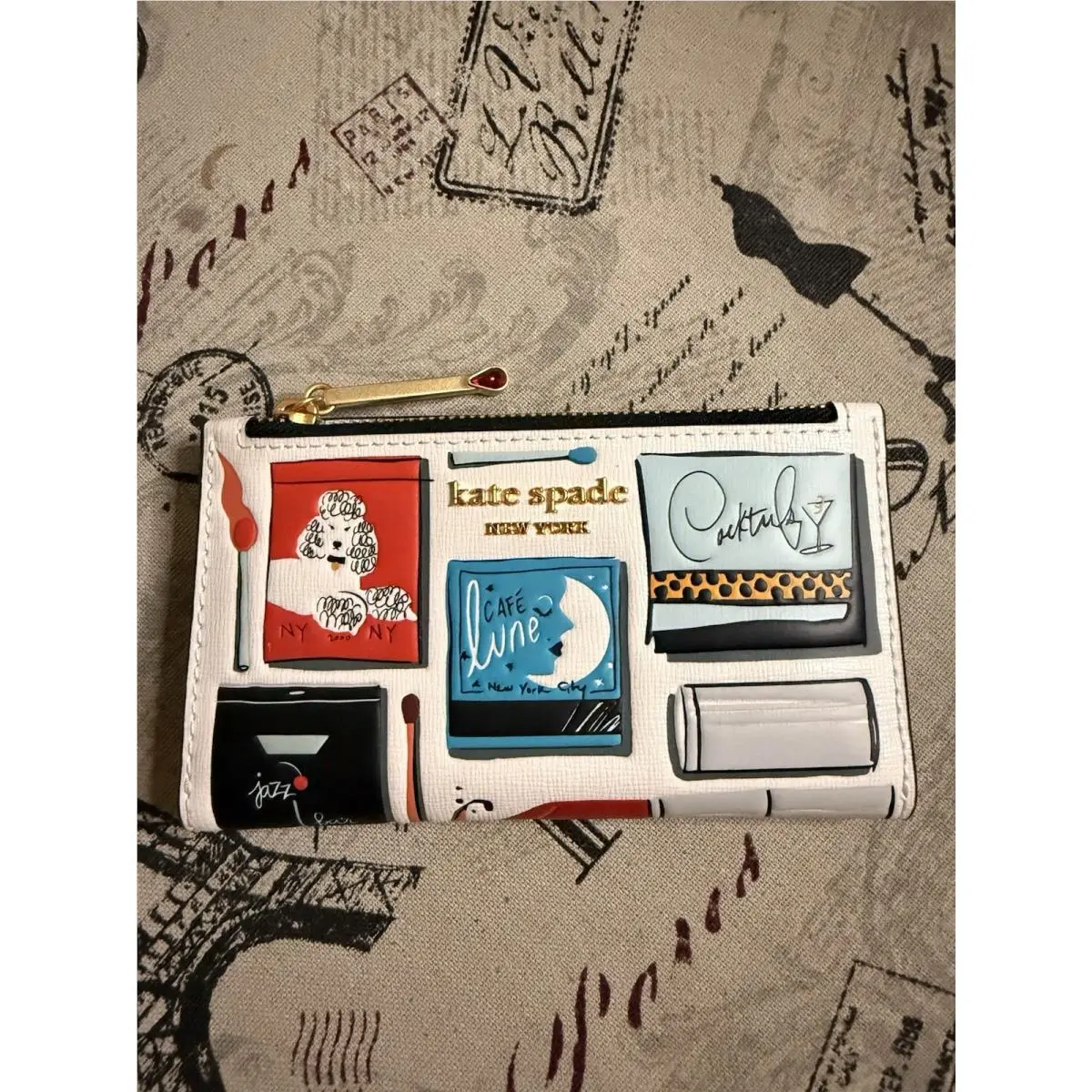 Kate Spade New York Morgan Matchbox Embossed Small Slim Bifold Wallet