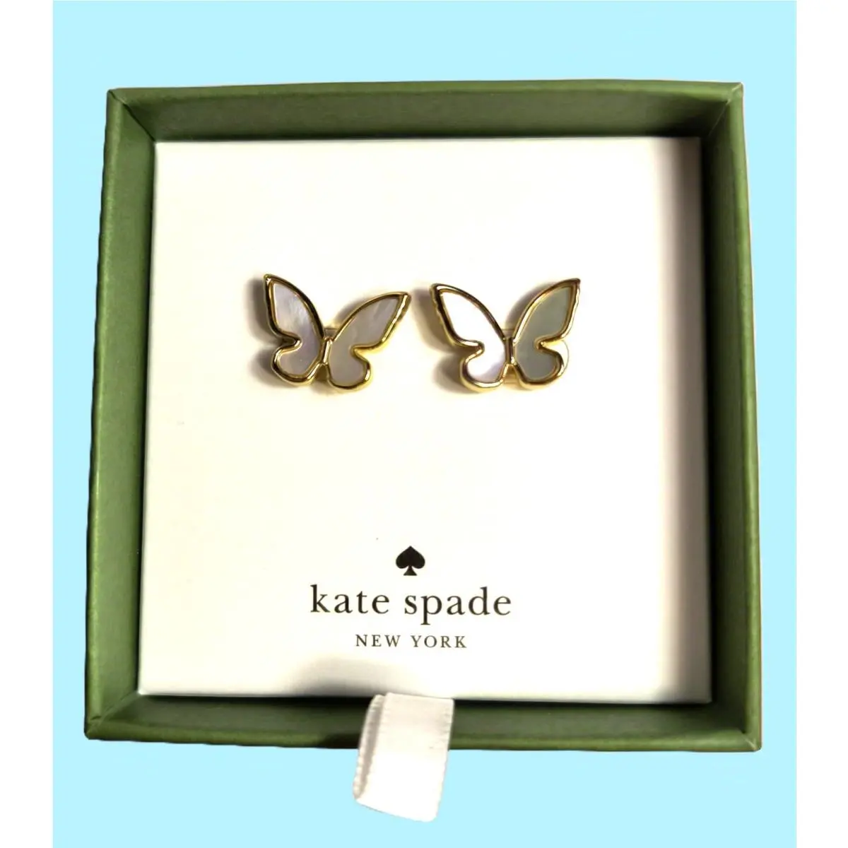 Kate Spade NY 12K Gold Plated All A Flutter Mop Butterfly Stud Earrings
