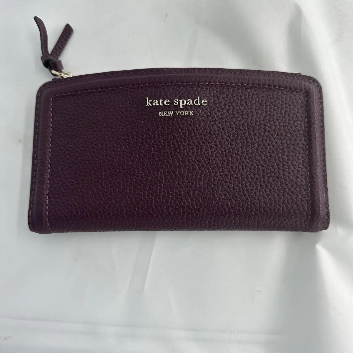 New Kate Spade Lena Large Continental Wallet Pebble Leather Cherrywood