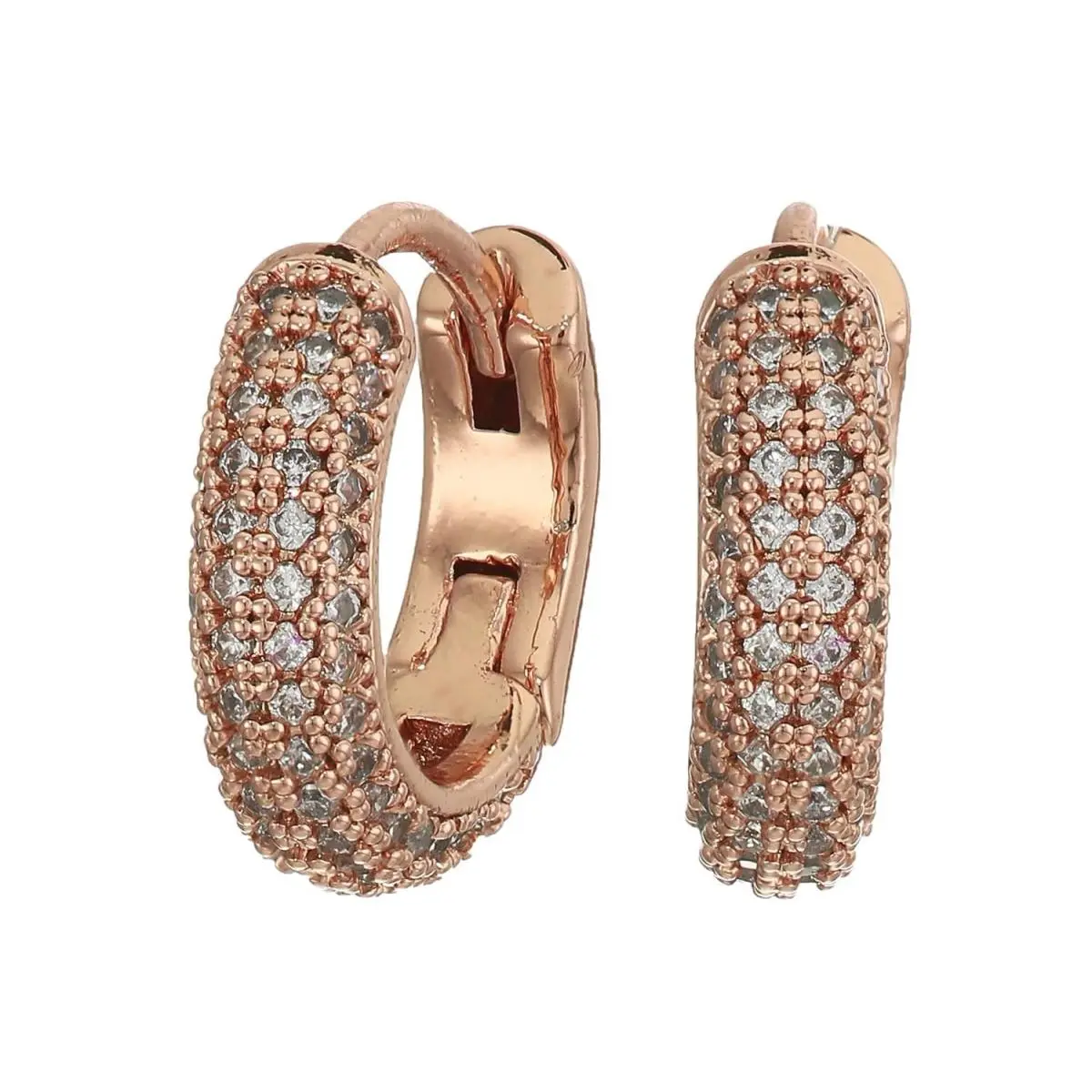 Kate Spade New York Pave Huggie Earrings Clear/rose Gold One Size Pave